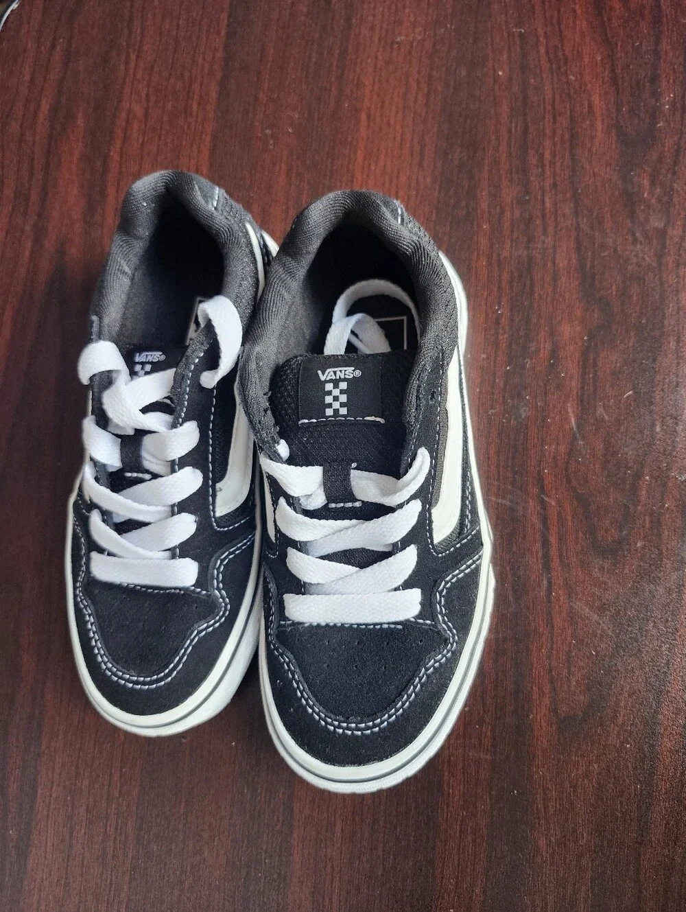 Vans Kids Black and White Classic Skate Sneakers